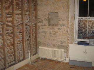 bare walls at Cornhills Farmhouse.